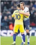  ??  ?? VANT: Harry Kane og Tottenham vant over Eden Hazards Chelsea.