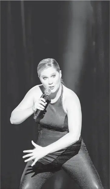  ?? Marcus Price Netf lix ?? AMY SCHUMER during her “Leather Special” stand-up special Netf lix. The one-hour show is best when she’s talking about her recent life, which provides funny material as it’s gotten crazier and more surreal.