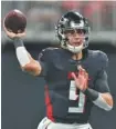  ?? AP PHOTO/BRYNN ANDERSON ?? Atlanta Falcons quarterbac­k Desmond Ridder was a third-round draft pick in 2022.