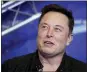  ?? THE ASSOCIATED PRESS ?? Tesla CEO Elon Musk’s electric vehicle company said its board approved the $1.5billion investment in digital currency and potentiall­y more in the future.