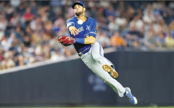  ?? MIKE STOBE/GETTY IMAGES ?? New Blue Jays manager Charlie Montoyo will look to improve the work of shortstop Lourdes Gurriel Jr. as the club addresses defensive concerns from 2018.