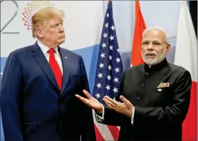  ?? REUTERS ?? Prime Minister Narendra Modi talks to US President Donald Trump at the G20 leaders summit in Buenos Aires, Argentina on Friday.