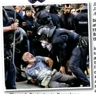  ?? ?? Floored: Protester in Barcelona