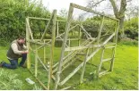 ??  ?? Giant bird cage
Ladder traps are no more than a large bird cage with a gap left in the top for the birds to enter