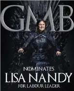  ??  ?? Iron lady: Lisa Nandy in the GMB social media election campaign