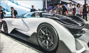  ?? PROVIDED TO CHINA DAILY ?? Faraday FF91, an electric car, is on show at an industry expo in Las Vegas, Nevada, the United States.