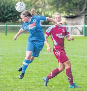  ??  ?? Kate May O’hara Nash scored a hat-trick as Larkhall Athletic Ladies overcame Chesham United