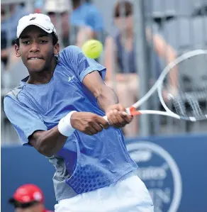  ?? SUPPLIED ?? Montreal native Felix Auger-Aliassime is one of 10 male tennis players in the top 150 in the world who will be competing in West Vancouver.