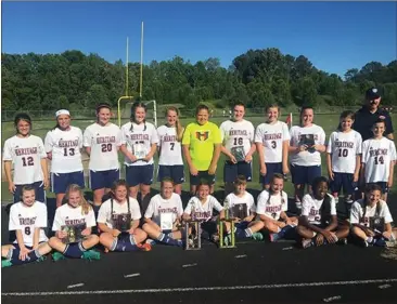  ??  ?? The Heritage Middle School girls’ soccer team completed an NGAC Championsh­ip season with a 1-0 victory over Lakeview this past Monday. On back row (from left) are Lindsay Davies, Abby Bradford, Sydney Lane, Allana Abby Scott, Jordan Leonard, Maggie...