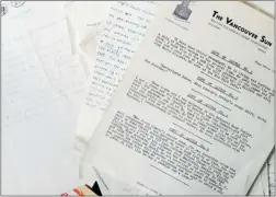  ?? JASON PAYNE/ PNG ?? Copies of some of the confidenti­al letters filed away at The Sun decades ago.