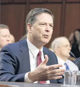  ?? J. Scott Applewhite Associated Press ?? TESTIFYING before the Senate Intelligen­ce Committee, former FBI Director James B. Comey recounts a series of conversati­ons he had with President Trump.