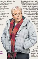  ??  ?? Parity: Gracie resigned her BBC role, saying she didn’t want more money, she wanted equality