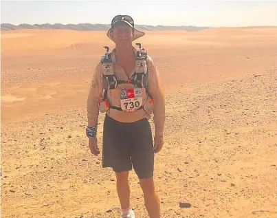  ??  ?? David took part in this year’s Marathon Des Sables.