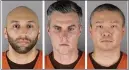  ?? HENNEPIN COUNTY SHERIFF’S OFFICE VIA AP, FILE ?? From left, former Minneapoli­s police officers J. Alexander Kueng, Thomas Lane and Tou Thao are on trial this month.