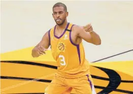  ?? CHRISTIAN PETERSEN/GETTY ?? Chris Paul is only averaging 16 points and nine assists per game, but he has the long-suffering Suns on track for their first playoff berth since 2010.