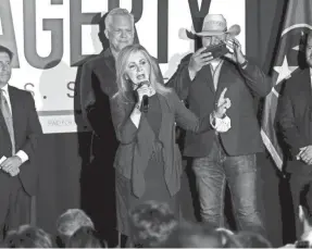  ?? GEORGE WALKER IV/THE TENNESSEAN ?? U.S. Sen. Marsha Blackburn, R-tenn., speaks during Republican U.S. Senate candidate Bill Hagerty’s election night watch party on Aug. 6 in Gallatin, Tenn.