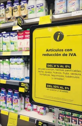  ?? ?? El nuevo IVA de algunos alimentos entró en vigor el 1 de enero.