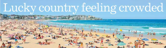  ?? Photo / 123RF ?? Bondi Beach hasn’t lost its appeal, but getting there is growing tougher as Sydney’s population swells.