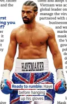  ??  ?? Ready to rumble: Haye before hanging up his gloves