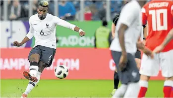  ?? AFP ?? Francia. Pogba, candidato a ser una de las estrellas del Mundial, aporta gol de lejos.