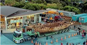  ?? ELEVATED MEDIA/HAMMERHEAD VISUALS ?? The vessel has a permit to stay outside Mangawhai Museum for the next three years while it gets restored.