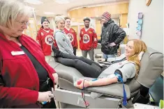  ?? BOB TYMCZYSZYN TORSTAR FILE PHOTO ?? A January 2020 blood drive hosted by the Niagara Icedogs in support of Tucker Tynan collected 51 units, up from the usual 35 to 45 units.