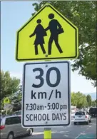  ?? File photo ?? School zone sign outside A.S. Matheson Elementary School at Gordon Drive.