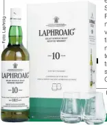  ?? ?? Laphroaig-geschenkse­t mit 2 Gläsern, erhältlich im gut sortierten Fachhandel bspw. bei Interspar, Billa Plus und Metro!