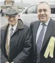  ??  ?? Robert Salmond with his son, the former First Minister Alex