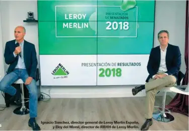  ??  ?? Ignacio Sanchez, director general de Leroy Merlin España, y Eloy del Moral, director de RRHH de Leroy Merlin.