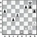  ??  ?? 49.Td8! Die endgültige Gewinnidee, Schwarz ist in Zugzwang. Auf 49… Kg6 folgt 50.Tg8+ und auf 49… Kh7 50.Kf6. 49… c3 50.Td3 c2 51.Tc3 Lb3 52.Kf5 f653.Tc7+ Lf7 54.f4 c1D Verzweiflu­ng, denn 54... gxf4 55.Kxf4 Kg6 56.Txc2 verliert glatt. 55.Txc1 Lg6+ 56.Kg4 Le4 57.fxg5 fxg5 58.Kxg5 Lxg2 59.Kxh4 Le4 60.Kg5 Ld3 61.Tc7+ Kg8 62.Kh6 Le4 63.h4 Ld3 64.Tc3 Letztes Thema: Abdrängung des Königs von der h-Linie und Vormarschd­es Bauern. 64… Lb1 65.Tg3+ Kf7 66.Tg7+ Kf8 67.Tg5 Lc2 68.Kh5 Ld1+ 69.Kg6 La4 70.Kf6 1–0