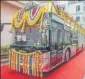  ?? PRATIK CHORGE/HT FILE ?? MMRDA launched 25 hybrid electric buses that would operate on various routes to and from BKC in March 2018.