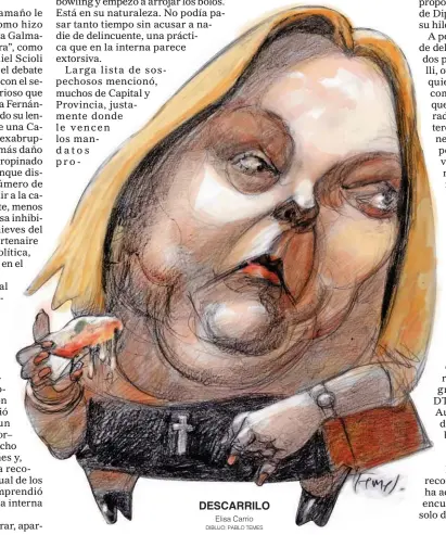  ?? DIBUJO: PABLO TEMES ?? Elisa Carrio DESCARRILO