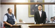  ??  ?? WELLINGTON: Former Malaysian diplomat Mohammed Rizalman bin Ismail stands in the dock as he pleads guilty in Wellington yesterday to the indecent assault of a New Zealand woman, with a court hearing he burst into her bedroom naked from the waist down....