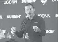  ?? STEW MILNE/AP ?? Jim Mora took over Uconn’s football program on Sunday and named four new assistant coaches.