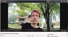  ?? SCREENSHOT.
THE ST. CATHARINES STANDARD ?? St. Catharines YouTuber Mike Hatcher, known on YouTube as the Magic Historian, was attacked while filming a livestream in Montebello Park in St. Catharines on Wednesday.