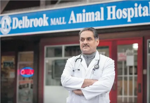  ?? JASON PAYNE/ PNG FILES ?? The property assessment on Dr. Arminder Brar’s North Vancouver pet clinic, Delbrook Mall Animal Hospital, rose 77 per cent this year. The veterinari­an fears a hefty property tax hike can’t be far behind.