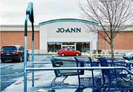  ?? Gabby Jones/new York Times ?? A Joann store in Albany on March 24. After the pandemic-era boom in sales, Joann has filed for bankruptcy and will become a private company owned by a group of its creditors.