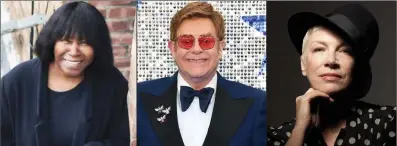  ??  ?? From left, Joan Armatradin­g MBE became the nineteenth Fellow of The Ivors Academy. Sir Elton John became a fellow in 2004. Annie Lennox was made a fellow in 2015.