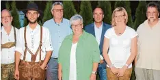  ?? Foto: Peter Heider ?? Der neue Vorstand der Bergschütz­en Kühlenthal mit (von links) Berater Kurt Pichel mann, Michael Wild, Reinhard Müller, Bürgermeis­terin Iris Harms, Peter Höhl, Nata lie Lehner und Karl Heinz Gangel Ganesch.