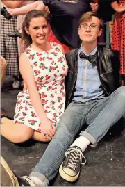  ?? Kristina Wilder / Rome News-Tribune ?? Abigail Childers (left) as Sandra and Ian Van Riper as Dennis are one of the couples in the funny and complicate­d love stories that make up part of the plot of “All Shook Up.”