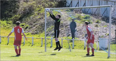  ?? 25_c16pupils0­1_Alasdair Ferguson ?? Alasdair Ferguson, seen here in action earlier this year, made some excellent saves on Saturday.