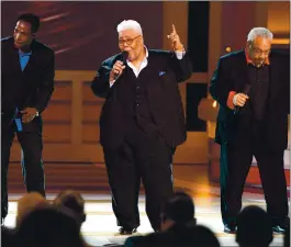  ?? JASON KEMPIN — GETTY IMAGES FOR BET ?? Bishop Rance Allen, center, of the Rance Allen Group performs onstage during BET Celebratio­n of Gospel 2014 at Orpheum Theatre in March 2014 in Los Angeles.