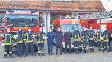 ?? FOTO: VERWALTUNG MENGEN ?? Elf Mengener Feuerwehrl­eute haben sich am Mittwochmo­rgen auf den Weg nach Kroatien gemacht, um dort Hilfe zu leisten.