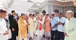  ?? PHOTO: PTI ?? Prime Minister Narendra Modi meets the members of the Shiva temple management committee in Muscat, Oman, on Monday