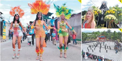  ?? FOTOS: MARLIN HERRERA ?? (1) Las hermosas señoritas de La Paz engalanan la feria patronal. (2) Daniela Mejía, reina de la Feripaz del año pasado, entregará la corona. (3) Las bandas de guerra y las palillonas dieron ritmo y belleza a la inauguraci­ón de la fiesta patronal.