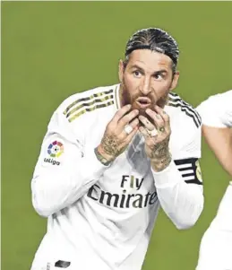  ?? AFP / GABRIEL BOUYS ?? Sergio Ramos celebra su gol contra el Getafe.