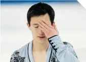  ?? ED KAISER/ POSTMEDIA NEWS ?? MEDAL MISHAP Patrick Chan couldn’t deliver Canada’s first men’s figure skating gold medal on Friday.