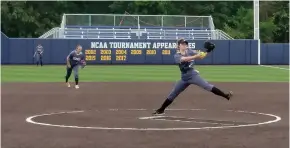  ?? Staff photo by Josh Richert ?? ■ Liberty-Eylau’s Isabella Gunderson pitches against Bullard during Game 1 of a Class 4A area series Thursday at East Texas Baptist University in Marshall, Texas.