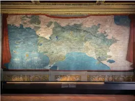  ?? Photograph: Uffizi Galleries ?? More than 1,200 cities and towns, whose names are written in gold, are featured in the three maps.